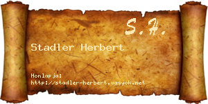 Stadler Herbert névjegykártya